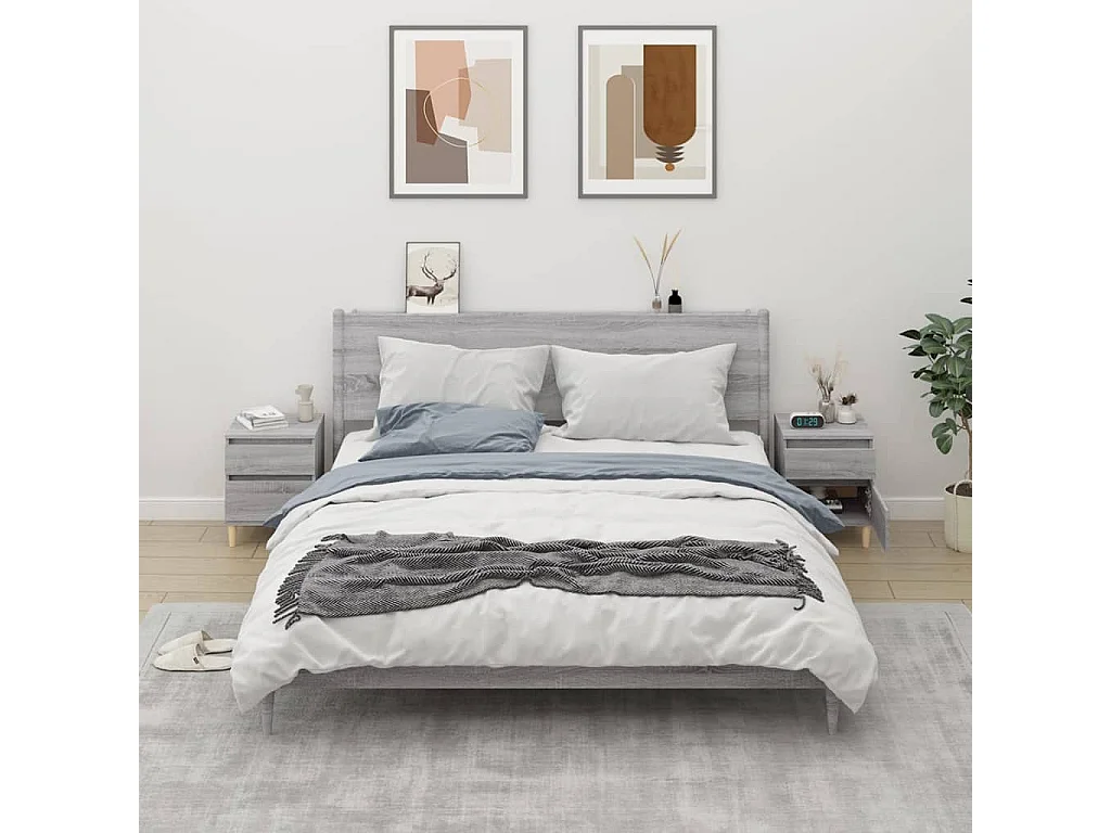 Mesas de cabeceira 2 pcs 40x35x50 cm cinzento sonoma PT337823