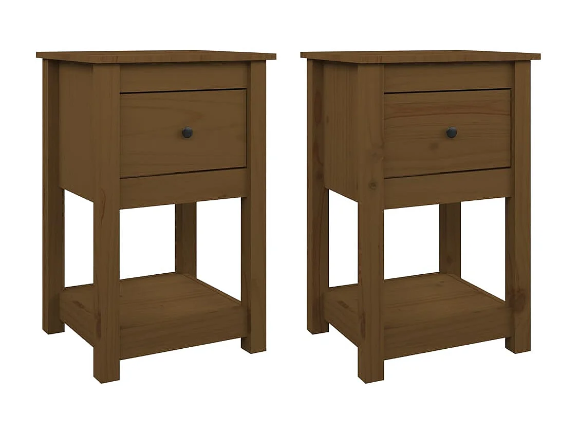 Mesas de cabeceira 2pcs 40x35x61,5 cm pinho maciço castanho mel PT911171