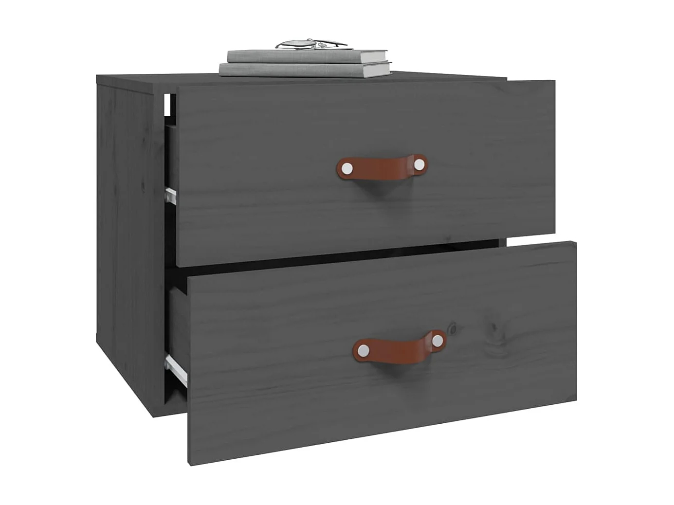 Mesas de cabeceira de parede 2 pcs 50x36x40 cm cinzento PT286900