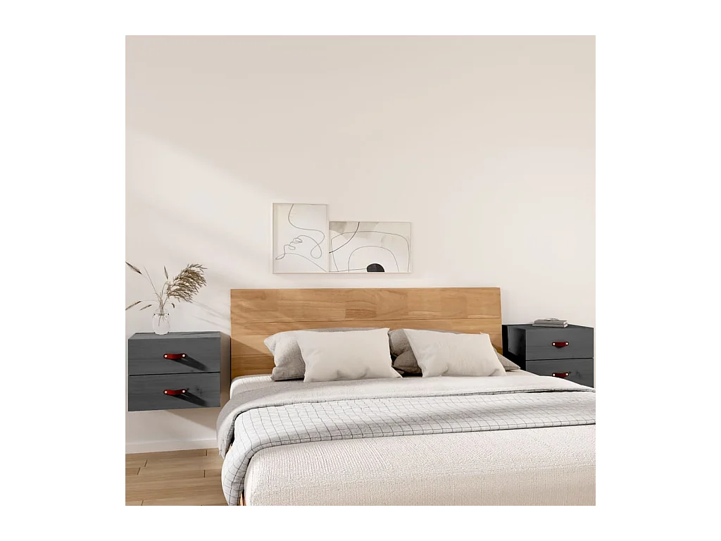Tables de chevet murales 2 pcs Gris 50x36x40 cm FR36131