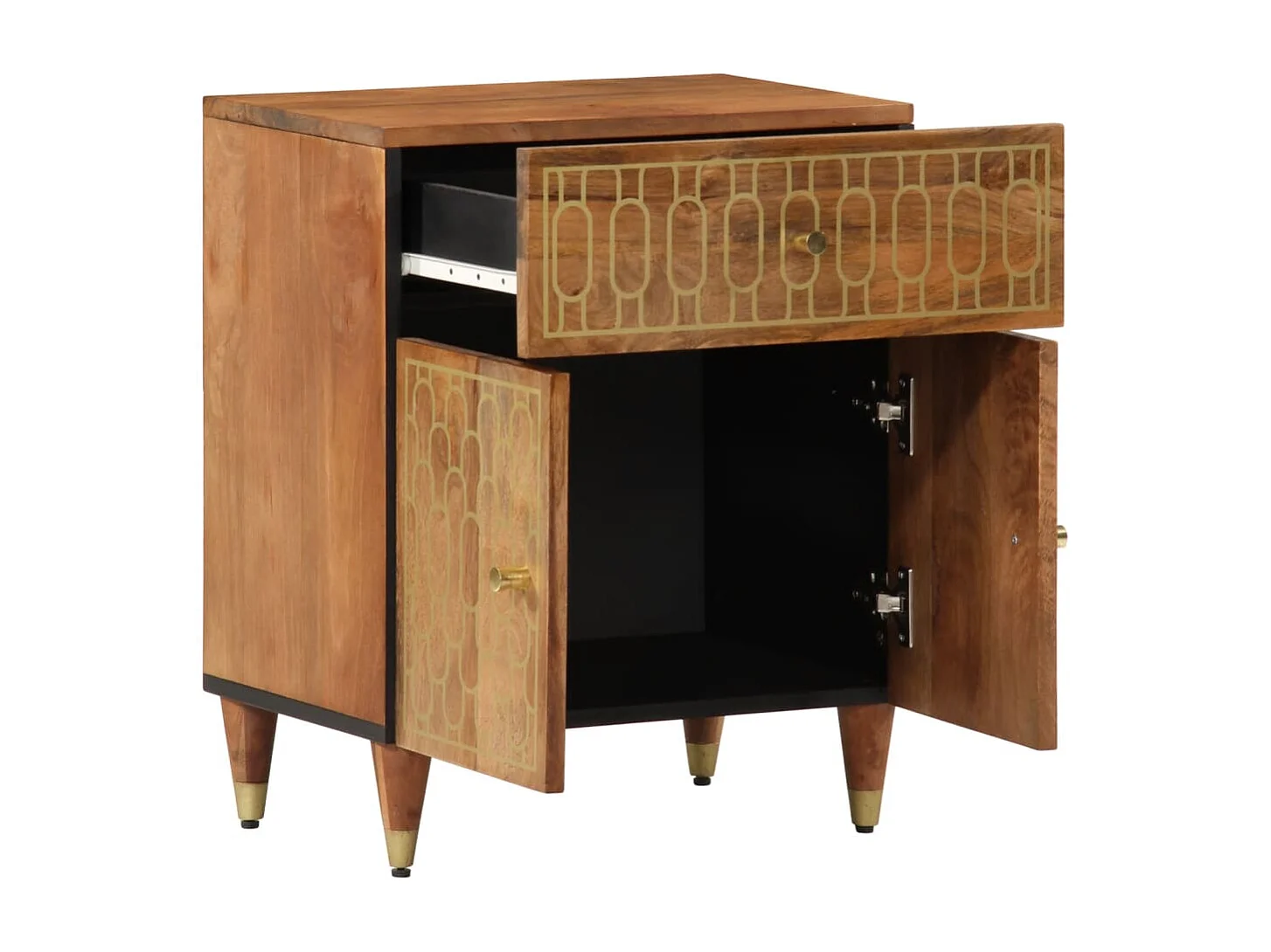 Nachtkastje 50x33x60 cm massief mangohout BE310585