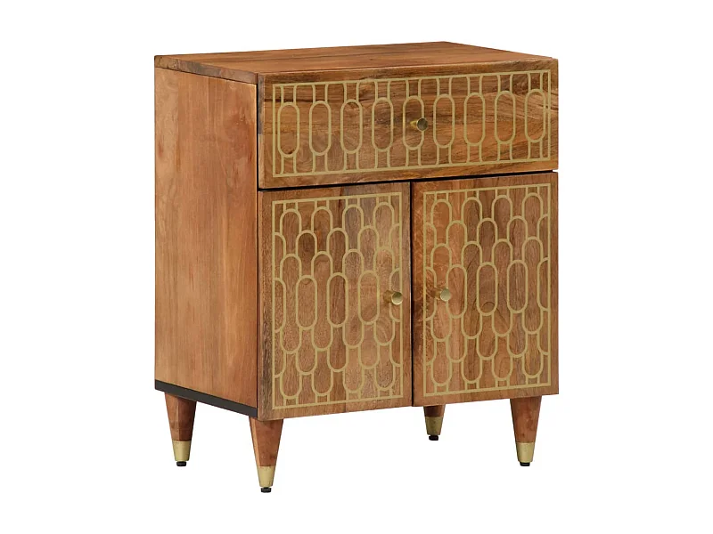 Nachtkastje 50x33x60 cm massief mangohout BE310585