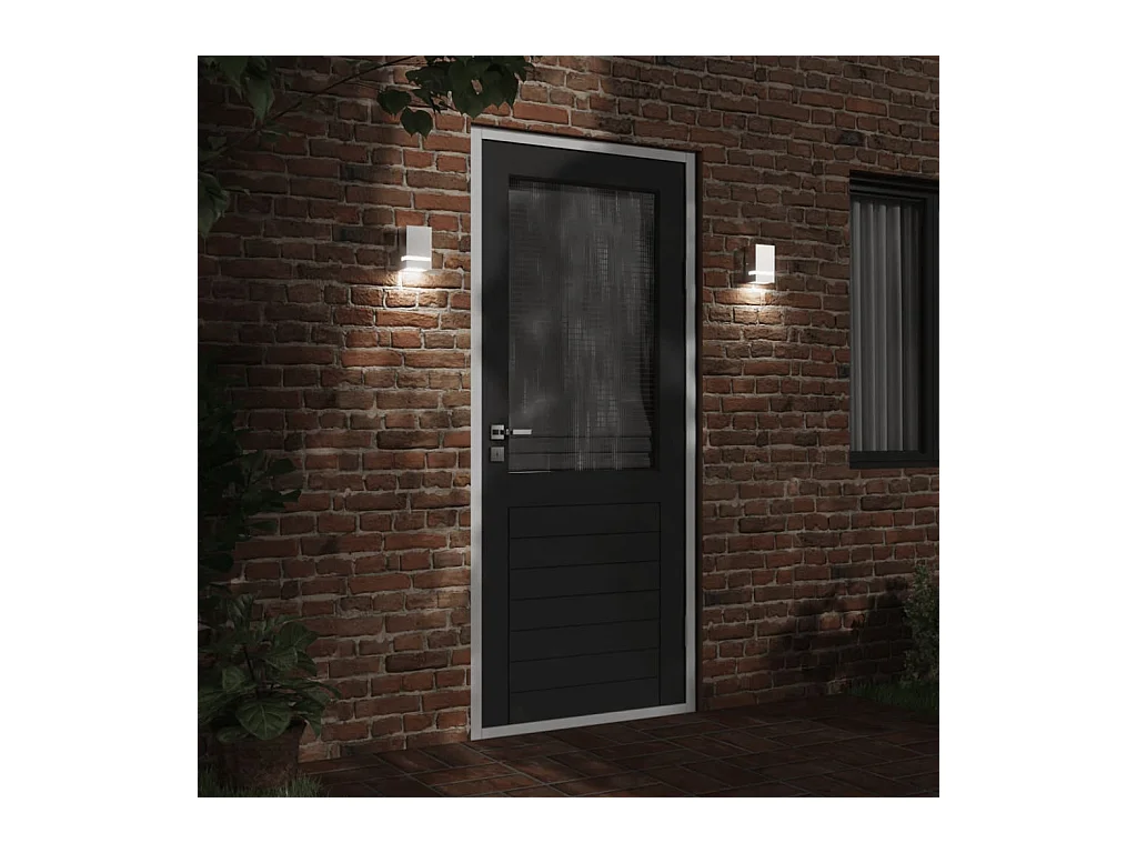 Applique murale d'extérieur argenté acier inoxydable FR731188