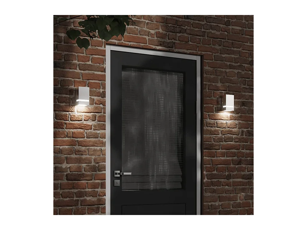 Applique murale d'extérieur argenté acier inoxydable FR731188