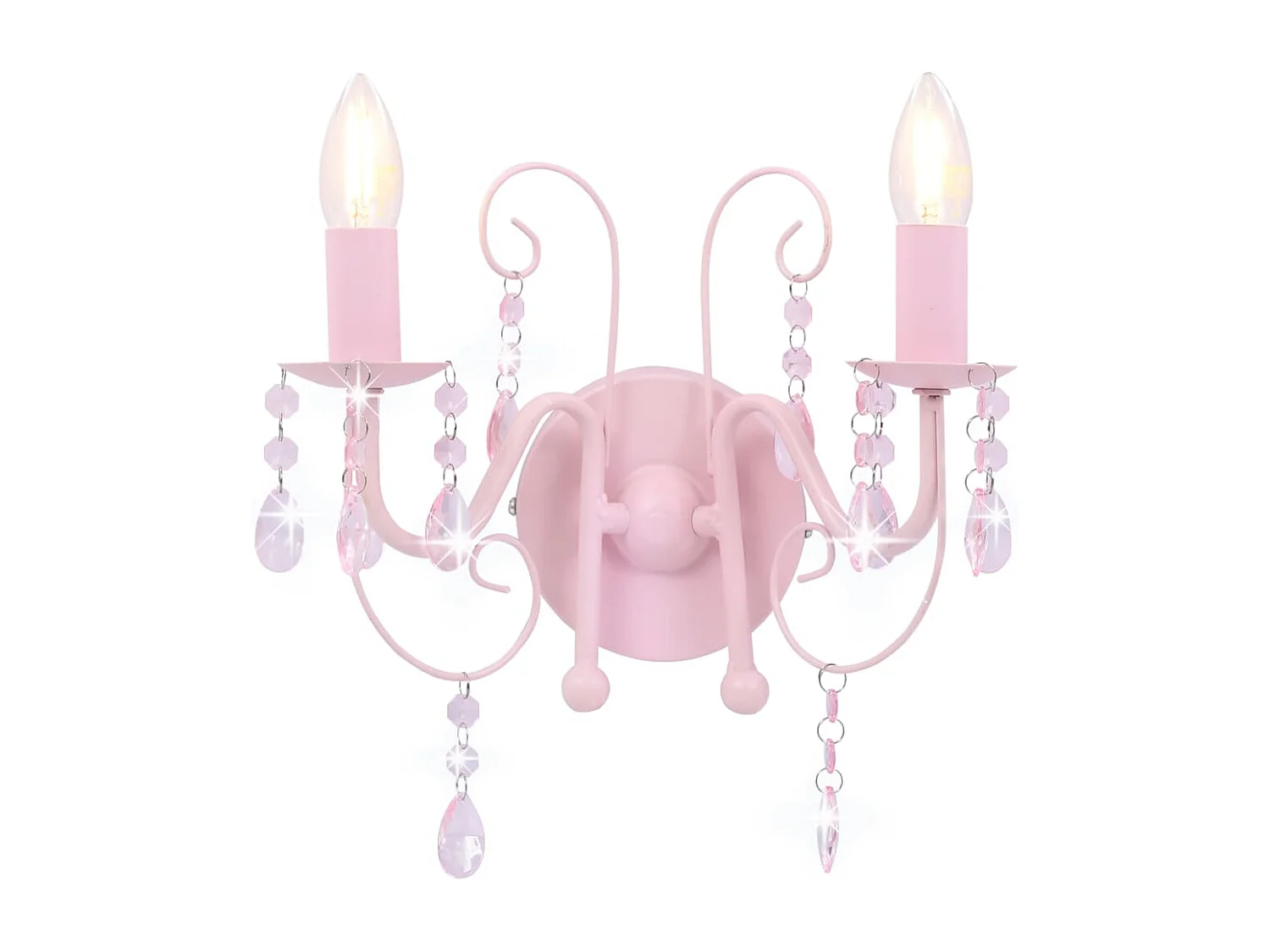 Applique murale à perles Rose 2 ampoules E14 FR226334