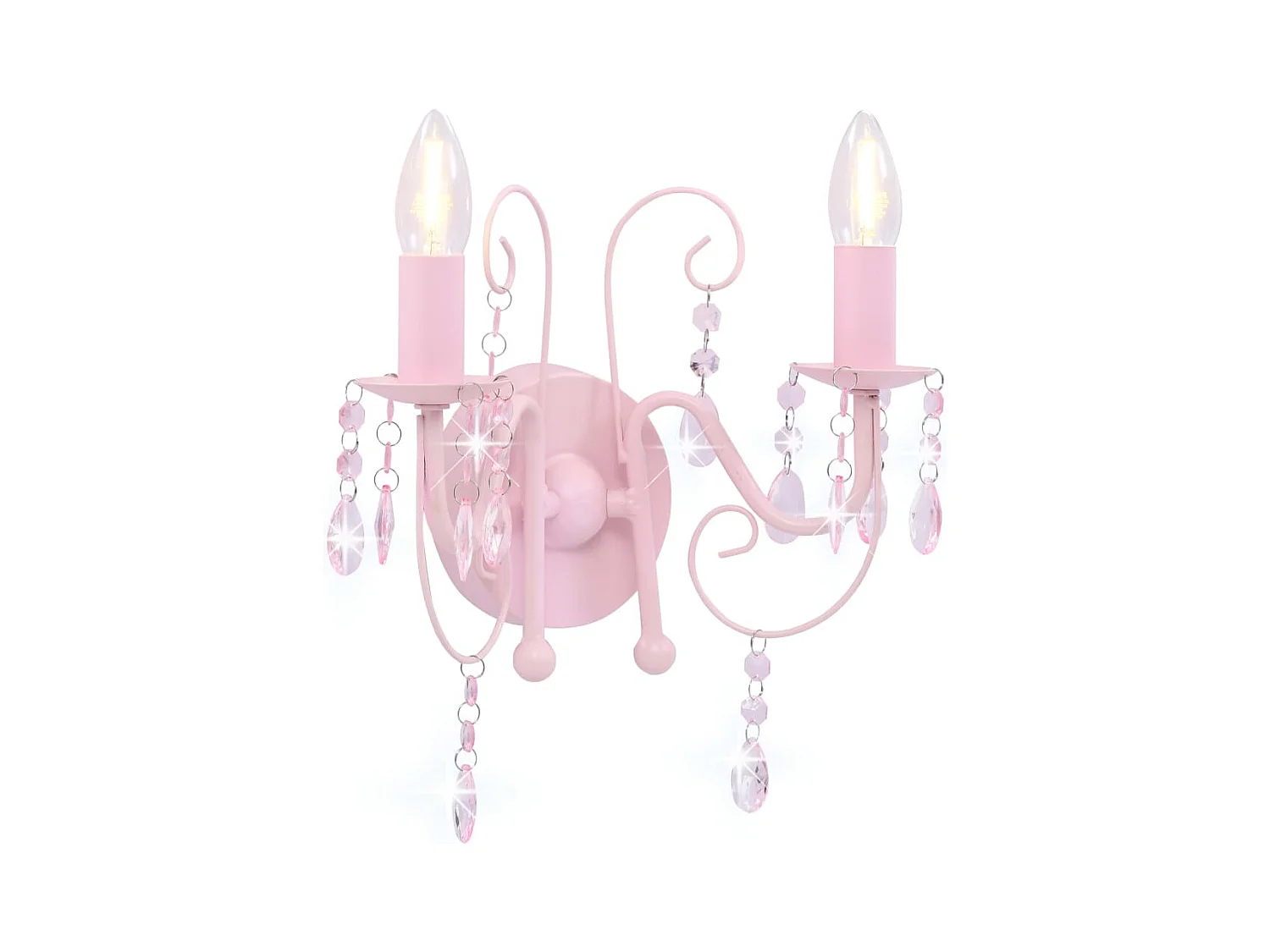 Applique murale à perles Rose 2 ampoules E14 FR226334