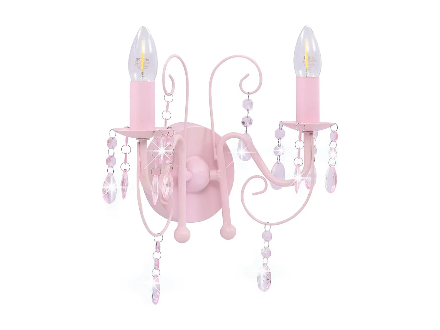Applique murale à perles Rose 2 ampoules E14 FR226334