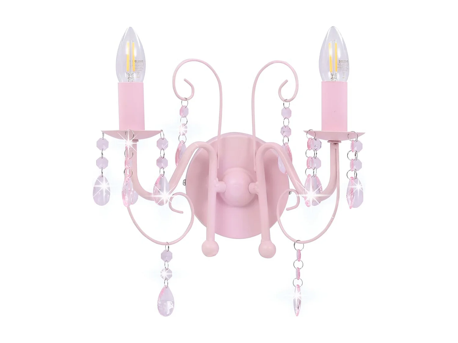 Applique murale à perles Rose 2 ampoules E14 FR226334