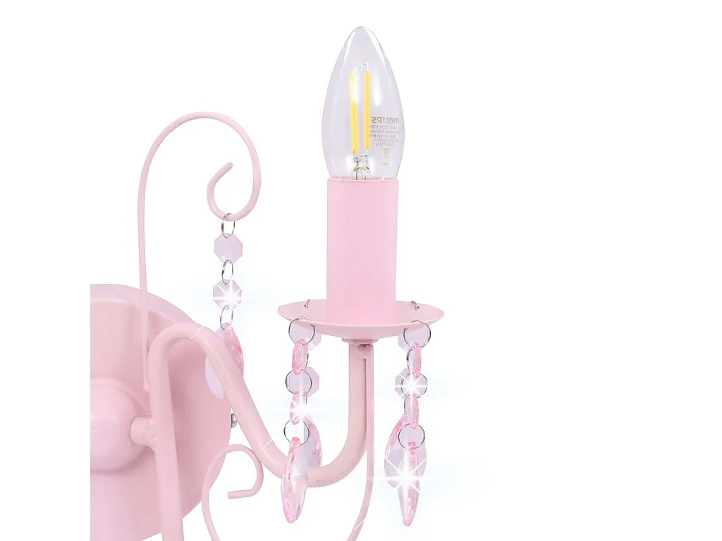 Applique murale à perles Rose 2 ampoules E14 FR226334