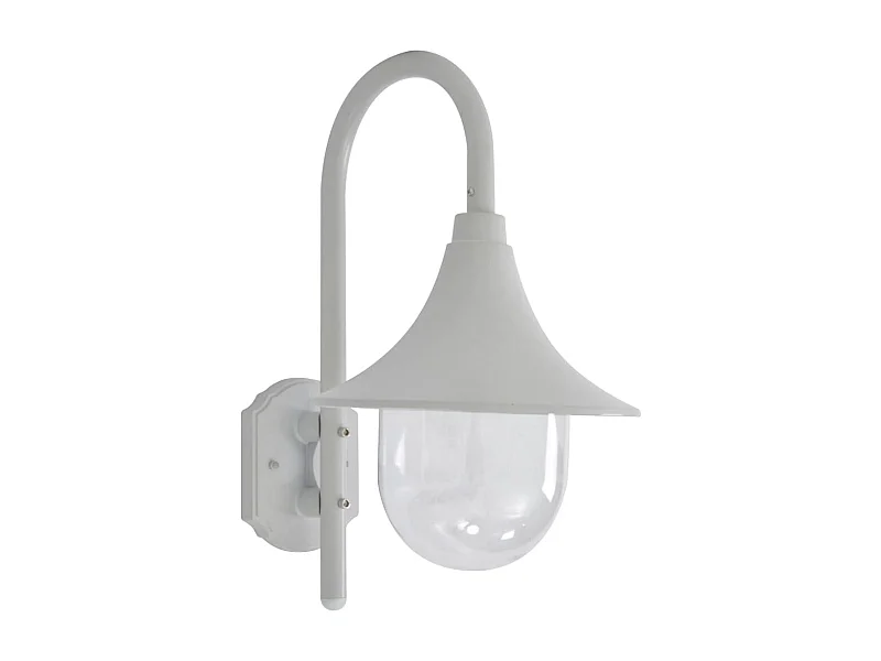 Tuin wandlamp E27 42 cm aluminium wit BE327618