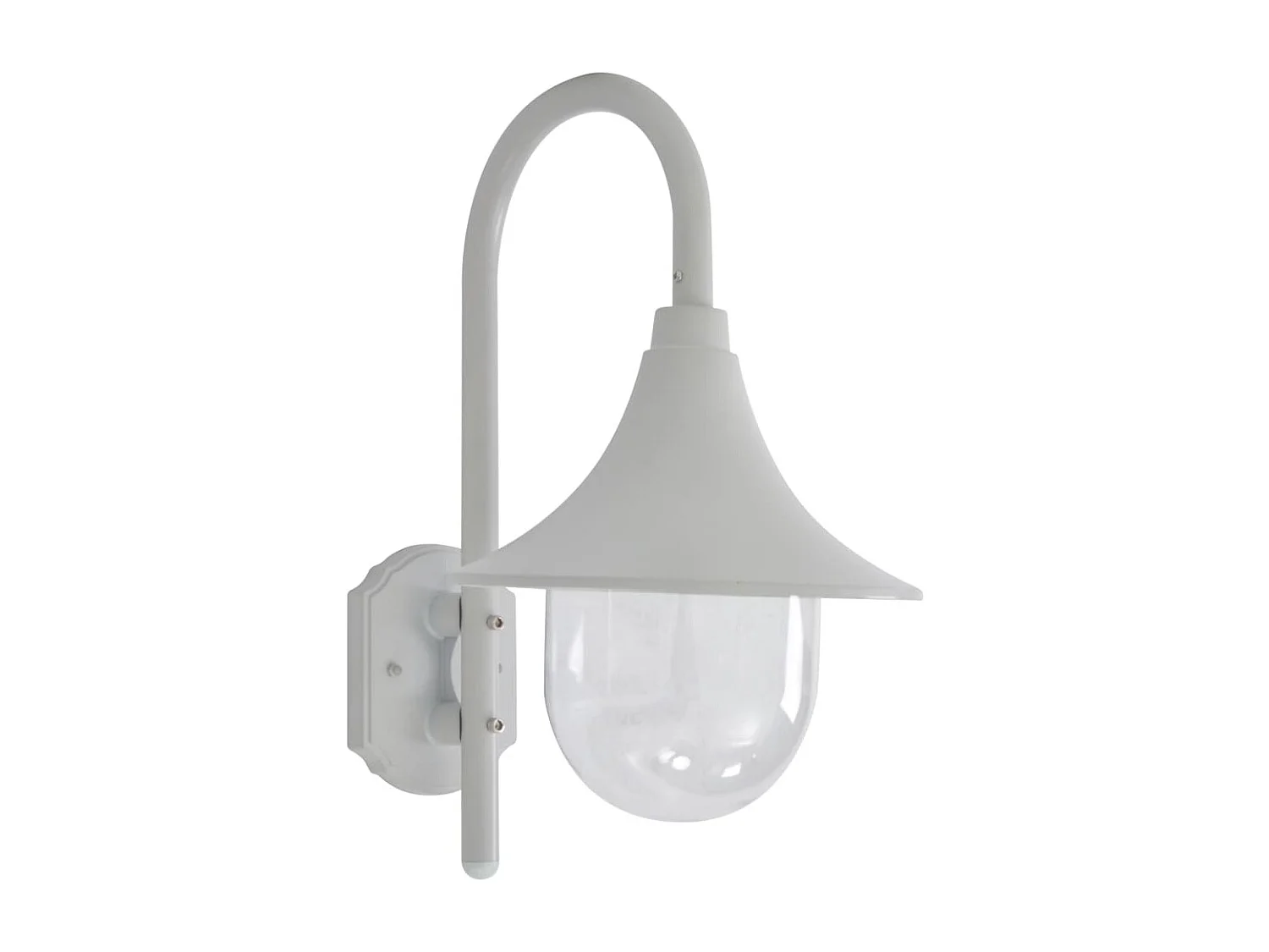 Tuin wandlamp E27 42 cm aluminium wit BE327618