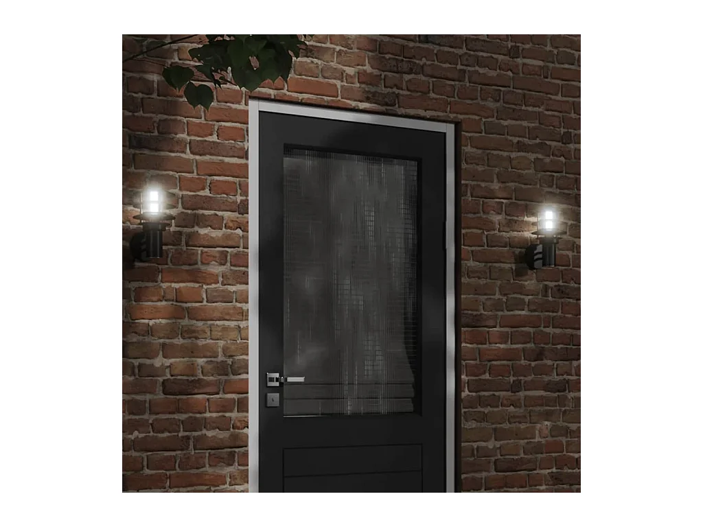 Appliques murales d'extérieur 2 pcs noir acier inoxydable FR526540