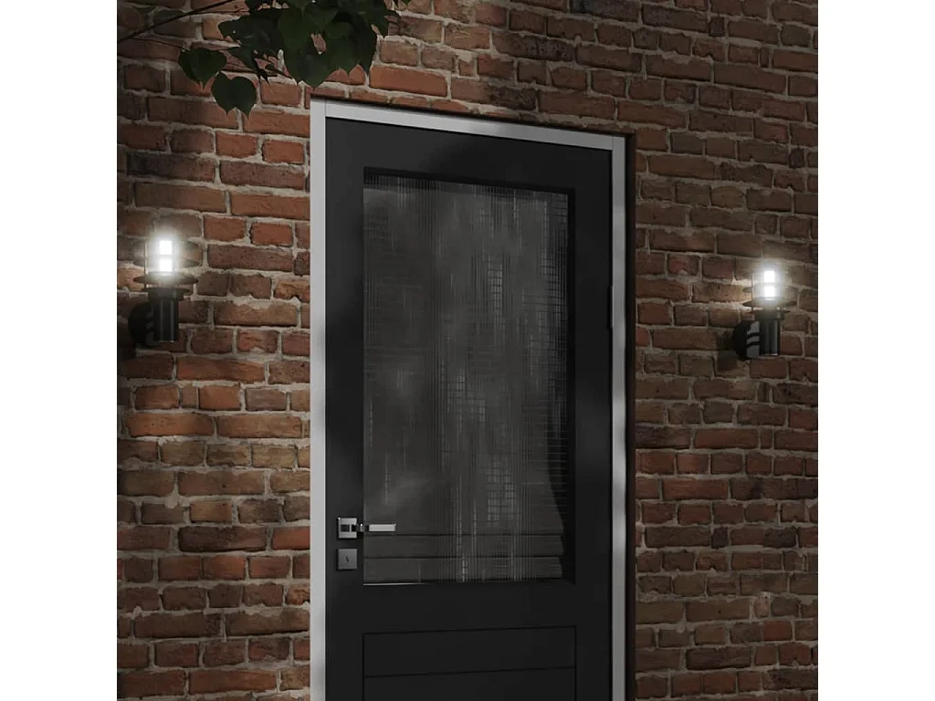 Appliques murales d'extérieur 2 pcs noir acier inoxydable FR526540