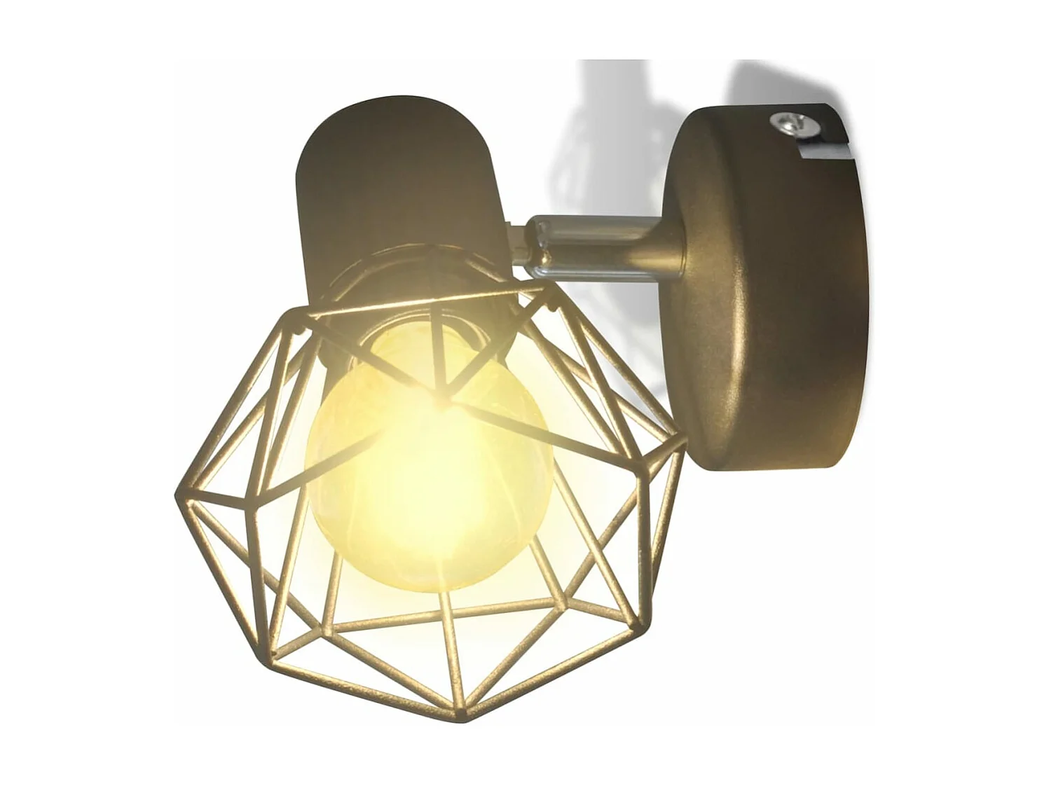 Applique murale 2 pcs style industriel noir avec ampoule LED FR946170