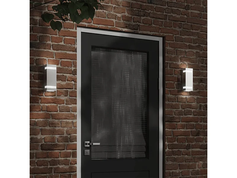 Buitenwandlampen 2 st roestvrij staal zilverkleurig BE223521