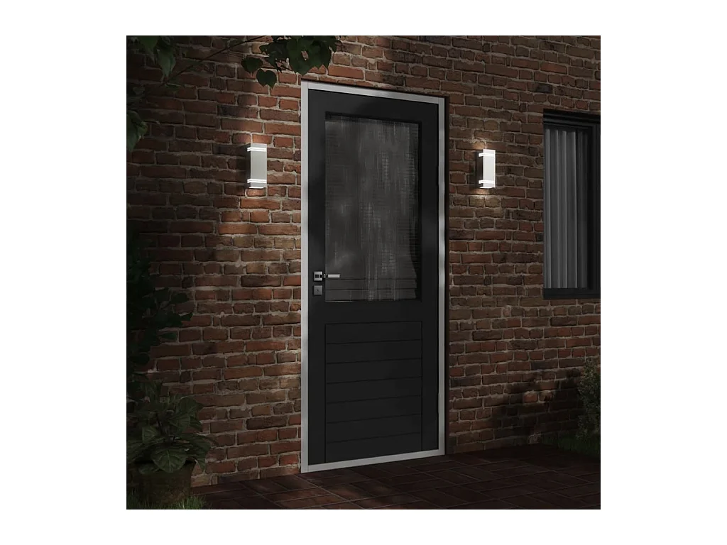 Appliques murales d'extérieur 2pcs argenté acier inoxydable FR781016