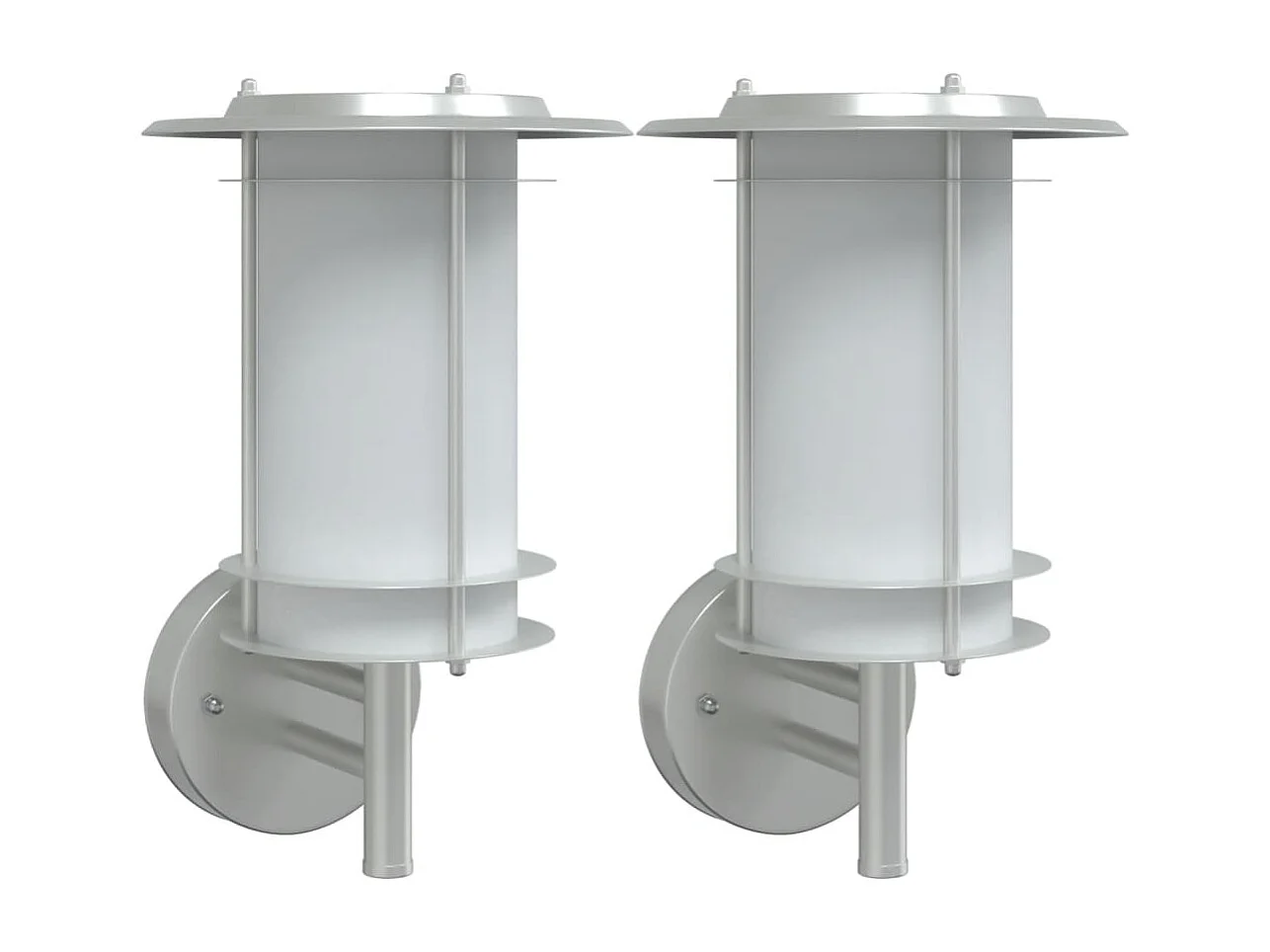 Appliques murales d'extérieur 2pcs argenté acier inoxydable FR635174