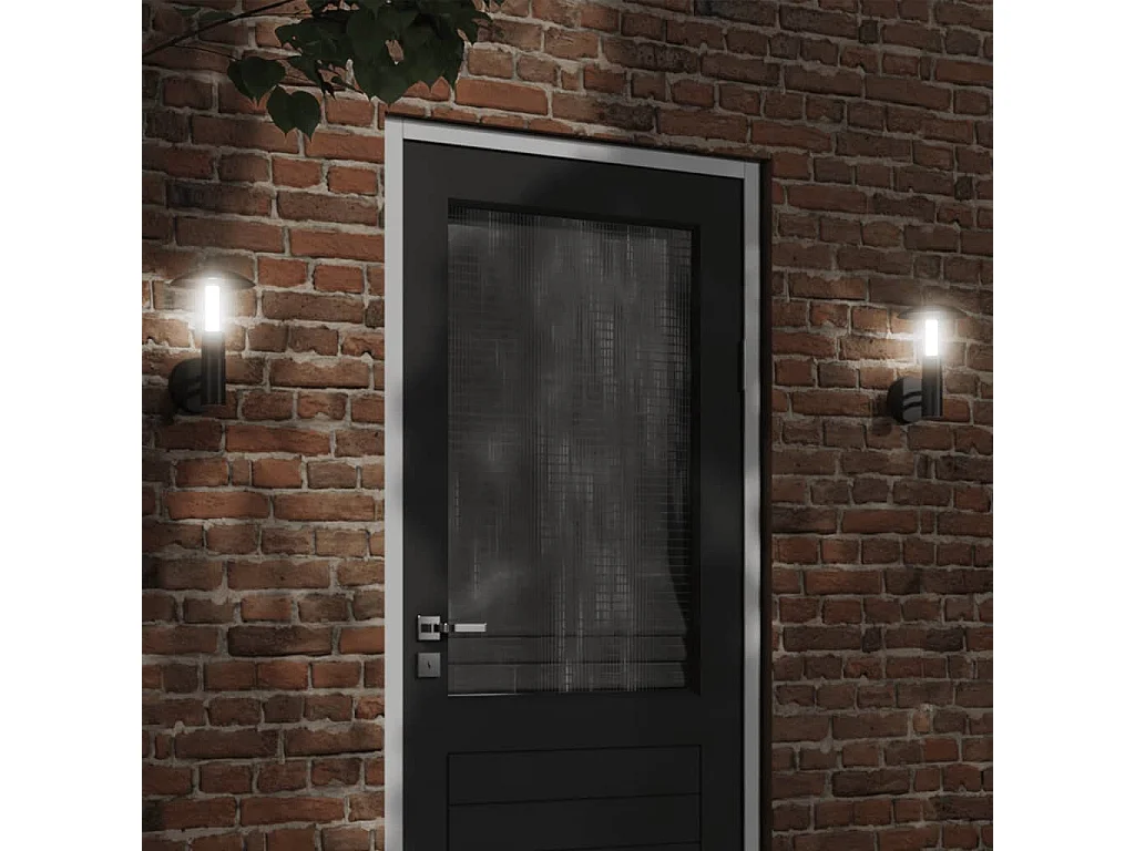 Apliques de exterior 2 unidades acero inoxidable negro ES922463