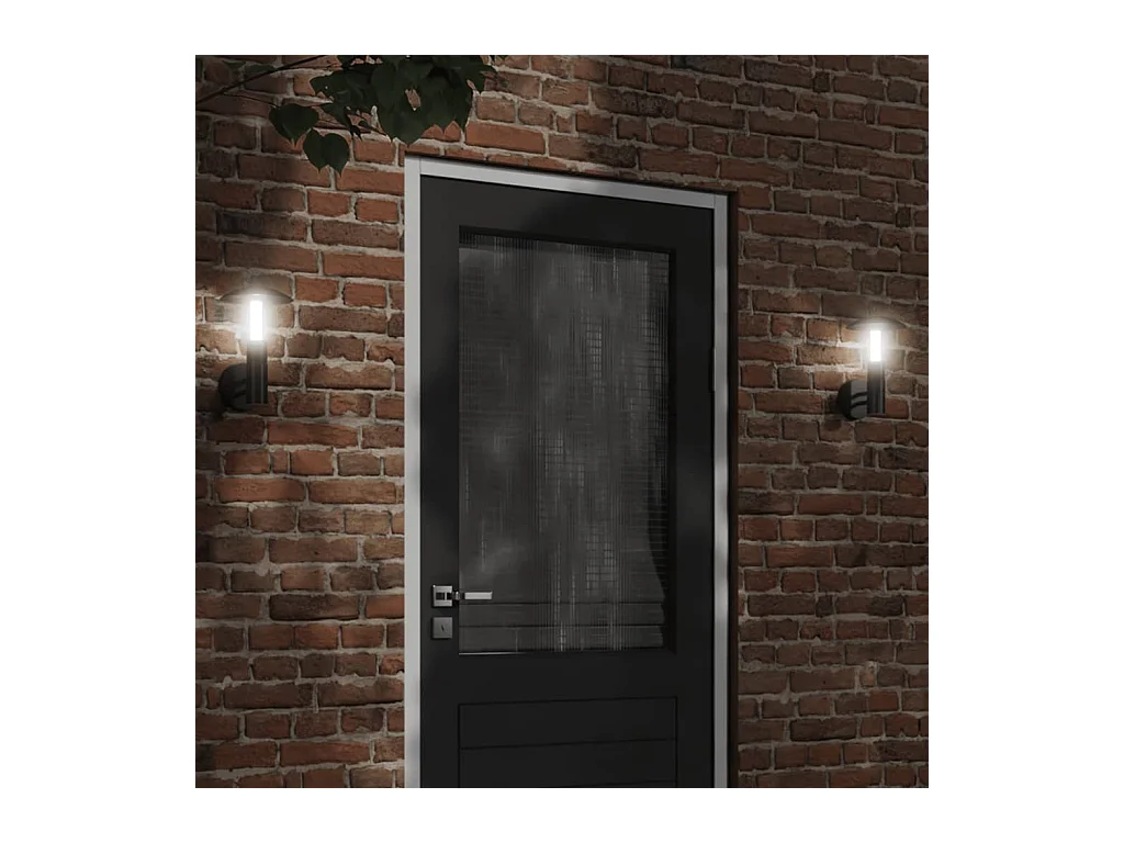 Appliques murales d'extérieur 2 pcs noir acier inoxydable FR627563