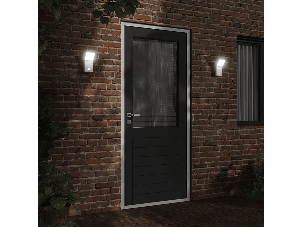 Lámparas de pared LED exterior con sensor 2 uds aluminio blanco ES940589