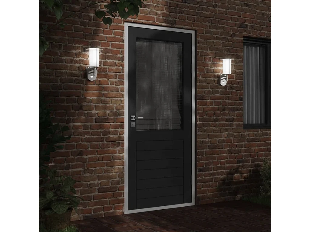 Applique murale d'extérieur et capteur argenté acier inoxydable FR147957