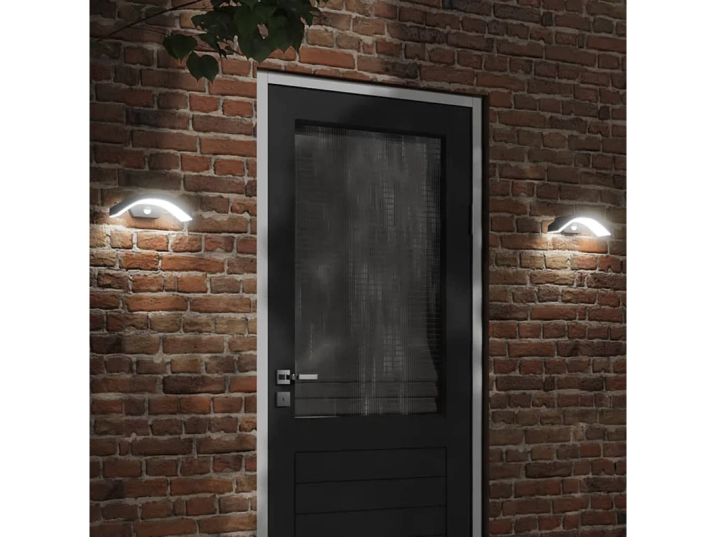 Buitenwandlamp LED met sensors gegoten aluminium zwart BE341844