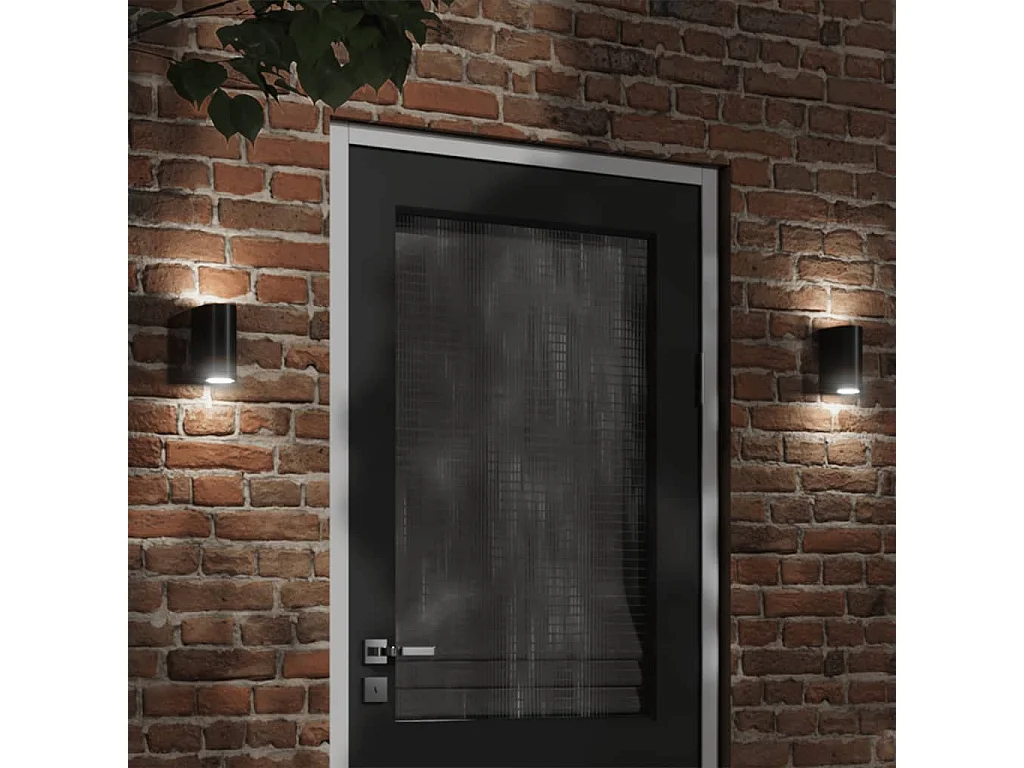 Lámparas de pared de exterior 2 uds aluminio fundido negro ES951438