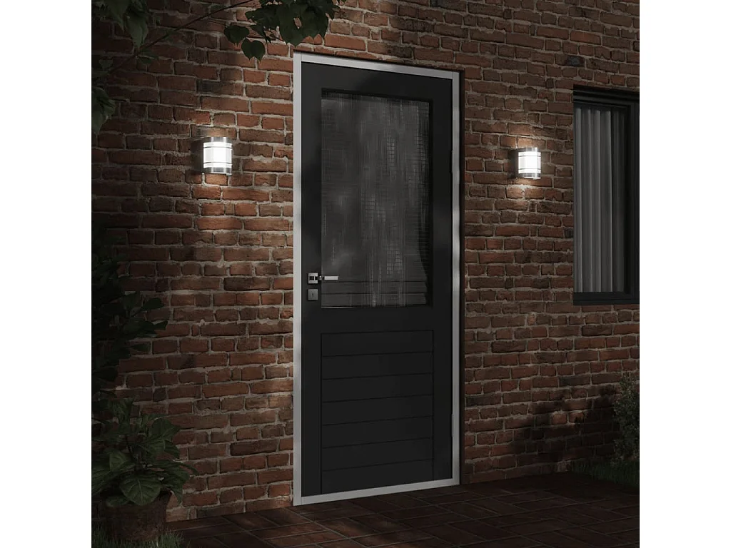 Appliques murales d'extérieur 2pcs argenté acier inoxydable FR674406