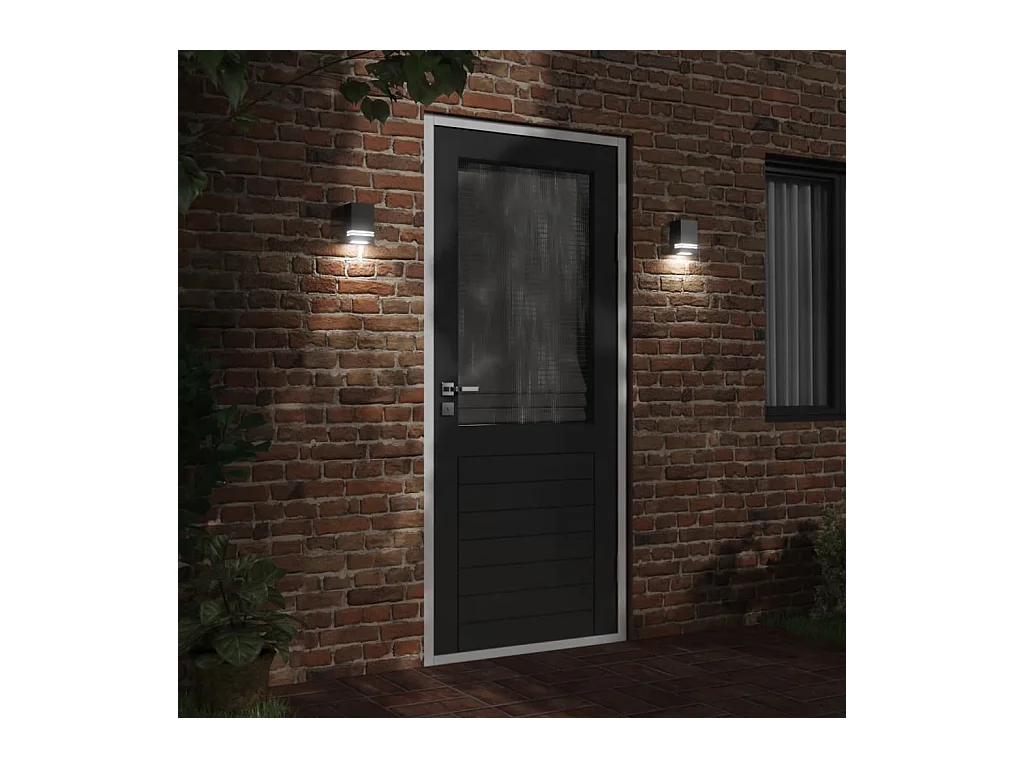 Applique murale d'extérieur noir acier inoxydable FR674430