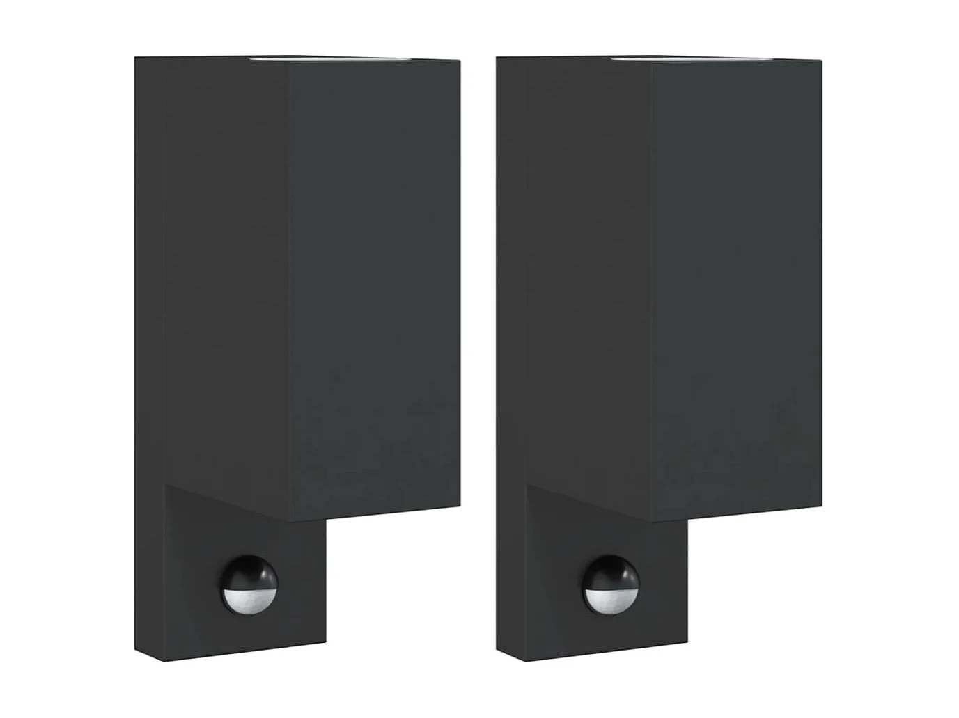 Appliques murales d'extérieur avec capteurs 2 pcs noir FR301618