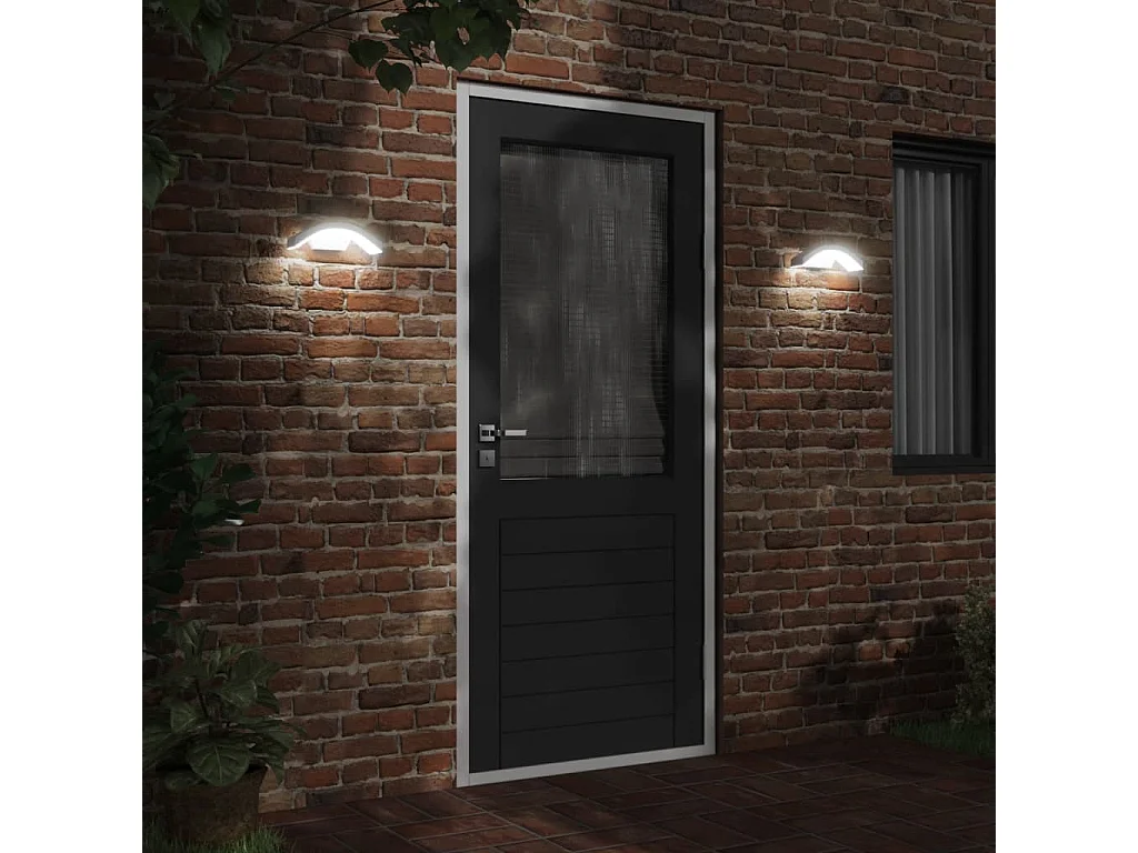 Lámparas de pared LED exterior con sensor 2 uds aluminio blanco ES415522