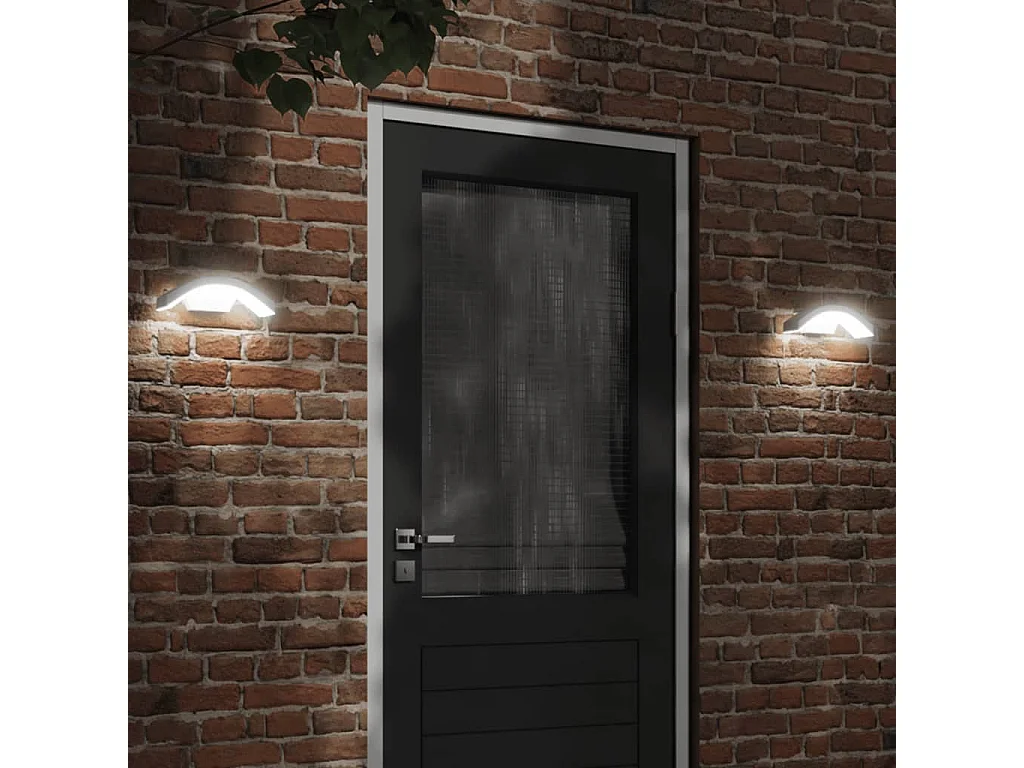 Lámparas de pared LED exterior con sensor 2 uds aluminio blanco ES415522