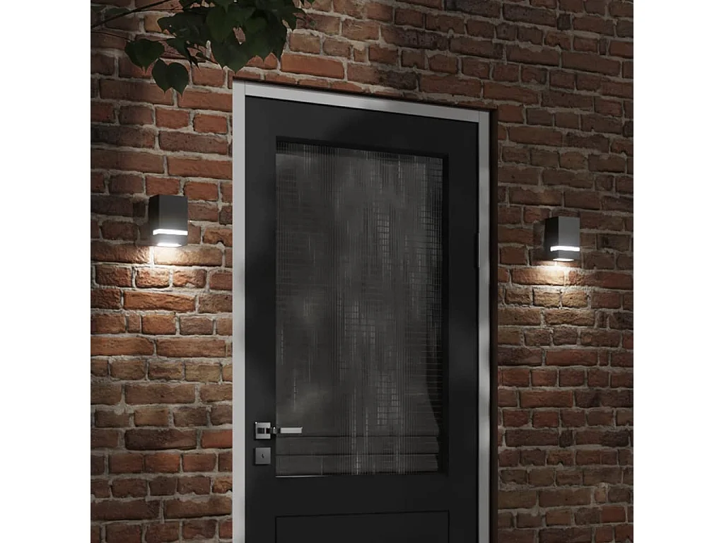 Apliques de exterior 2 unidades acero inoxidable negro ES506137