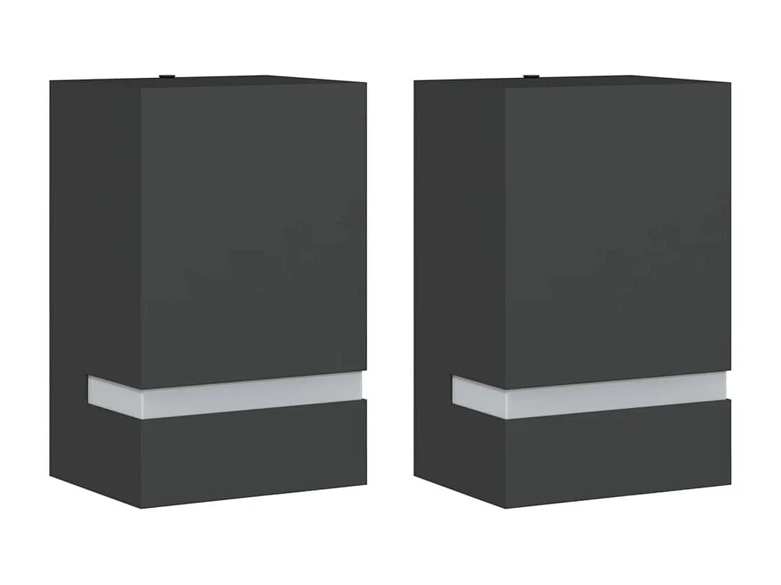 Apliques de exterior 2 unidades acero inoxidable negro ES506137