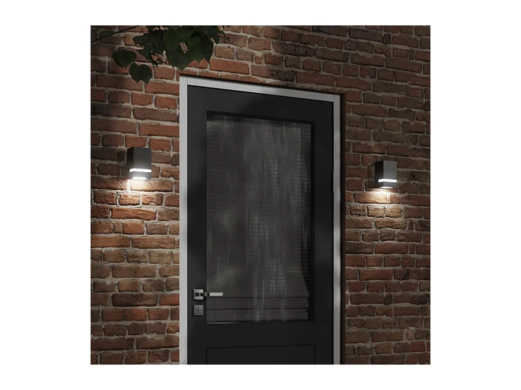 Appliques murales d'extérieur 2 pcs noir acier inoxydable FR633818