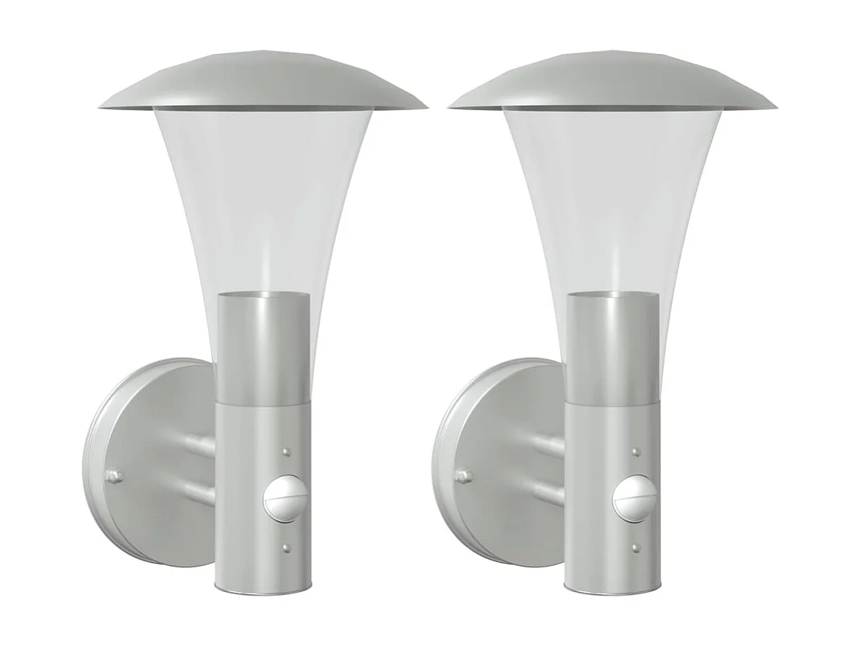 Appliques murales d'extérieur et capteurs 2pcs acier inoxydable FR708473