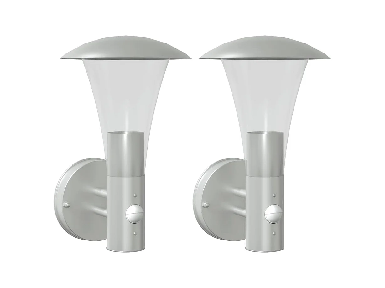 Appliques murales d'extérieur et capteurs 2pcs acier inoxydable FR708473