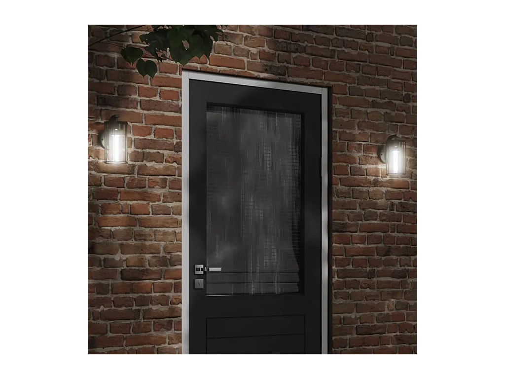 Applique murale d'extérieur noir acier inoxydable FR485983