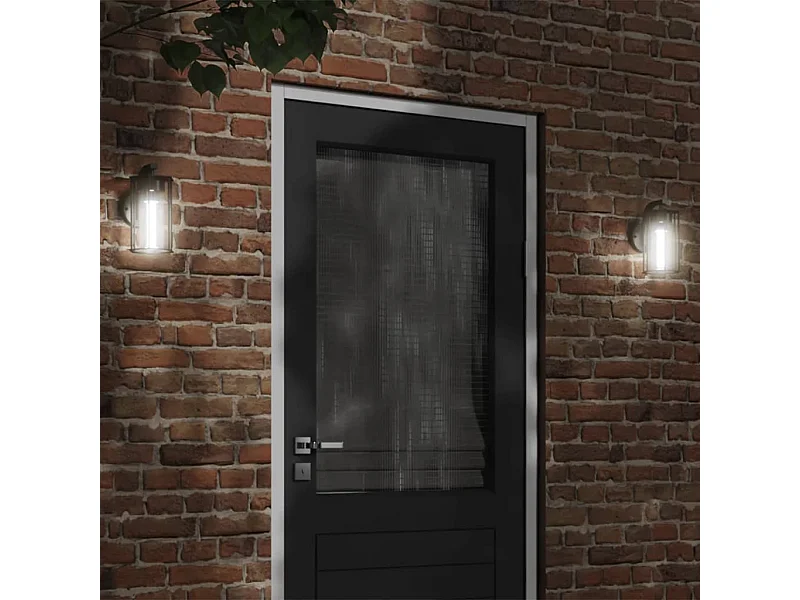 Candeeiro de parede para exterior aço inoxidável preto PT952933