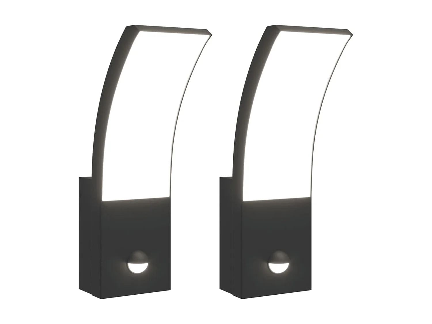 Appliques murales LED d'extérieur avec capteurs 2 pcs noir FR872561
