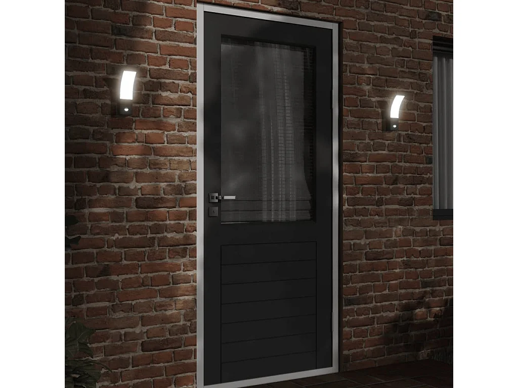 Appliques murales LED d'extérieur avec capteurs 2 pcs noir FR872561