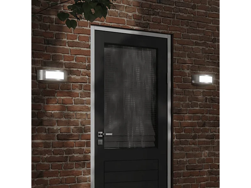 Buitenwandlampen 2 st roestvrij staal zilverkleurig BE377280