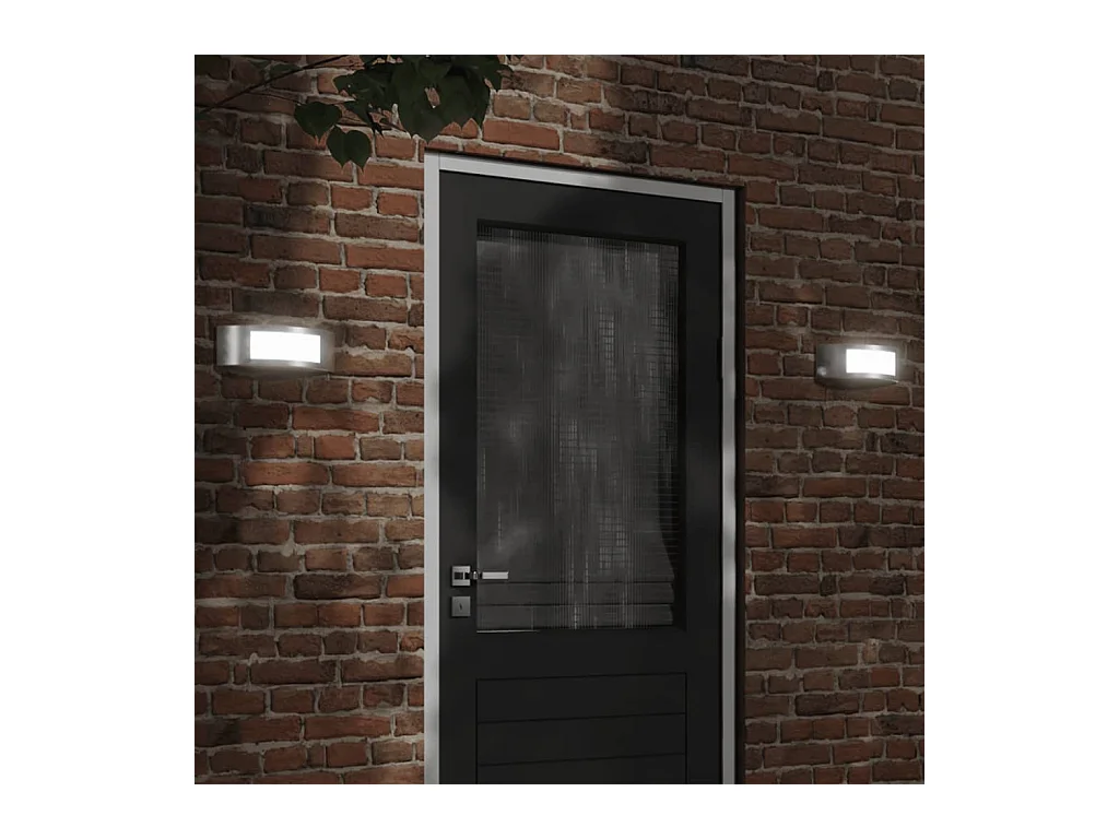 Appliques murales d'extérieur 2pcs argenté acier inoxydable FR691271