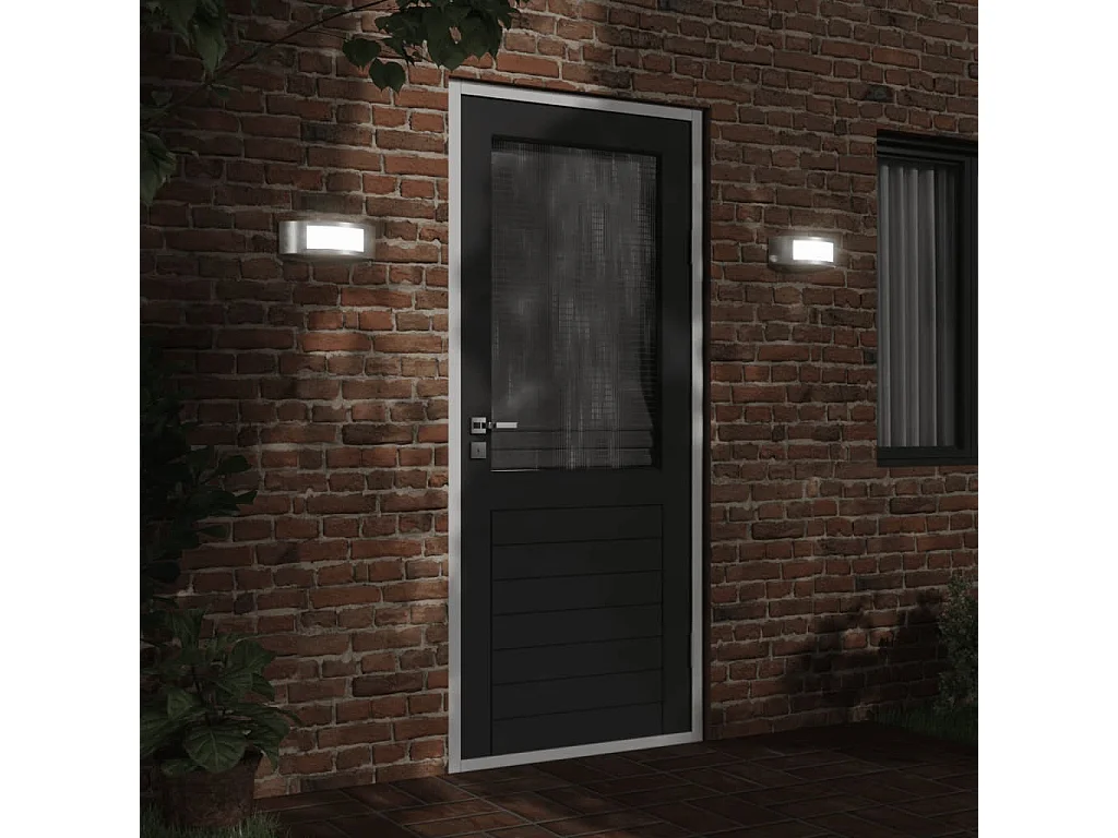 Appliques murales d'extérieur 2pcs argenté acier inoxydable FR691271