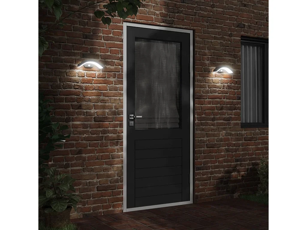 Appliques murales LED d'extérieur avec capteurs 2 pcs noir FR961192