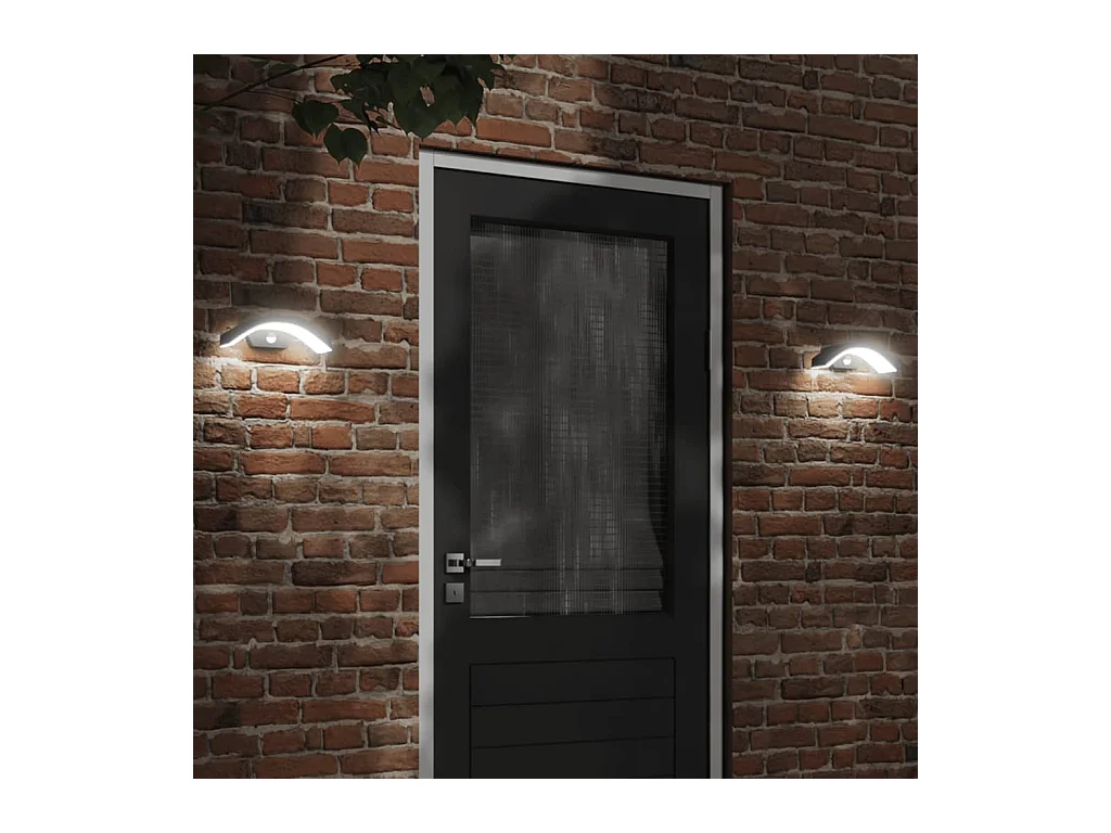 Appliques murales LED d'extérieur avec capteurs 2 pcs noir FR961192