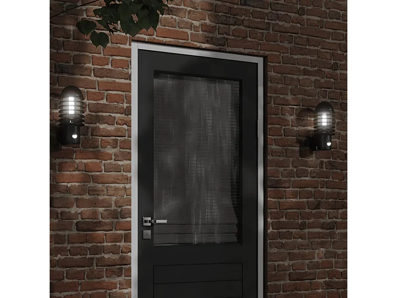 Candeeiro de parede p/ exterior com sensor aço inoxidável preto PT555843