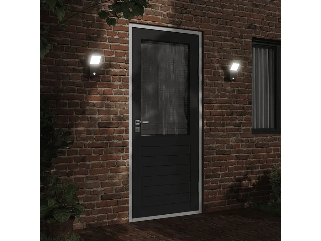 Buitenwandlamp LED met sensors gegoten aluminium zwart BE914450