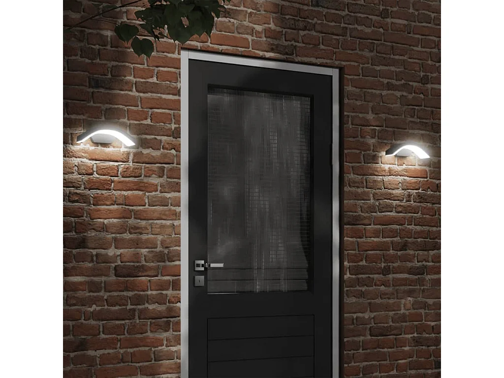 Buitenwandlampen 2 st LED gegoten aluminium zwart BE648050