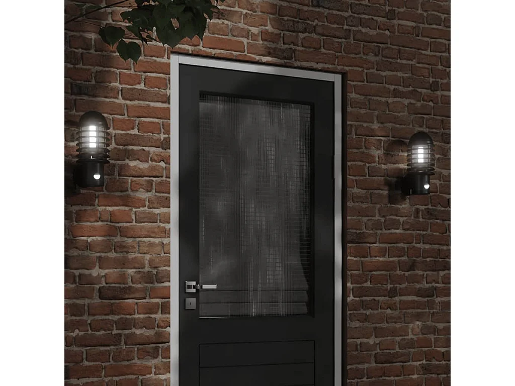 Apliques de exterior con sensor 2 uds acero inoxidable negro ES206723